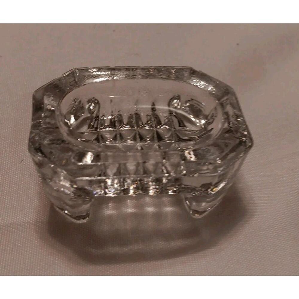 EAPG Rectangular Octagon Footed Open Table Salt Dip Cellar Dish 1870